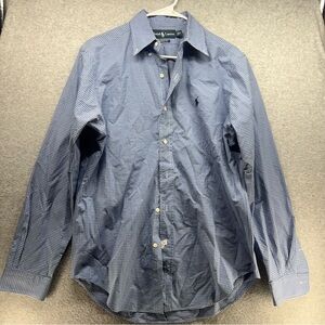 Ralph Lauren Blue Gingham Long-Sleeve Button-Down Shirt